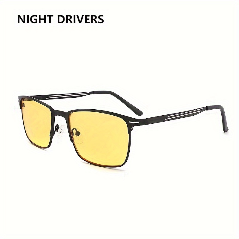 Image of Unisex Night Vision Glasses - Fashion Stainless , For , Night Vision Eyewear, Metal Glasses