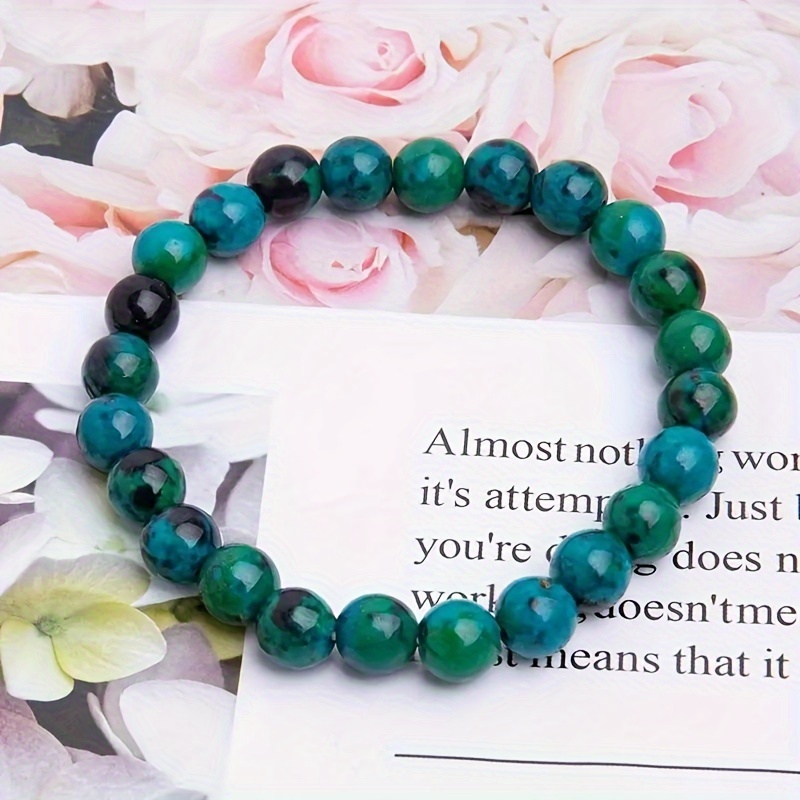 

1pc Chrysocolla Malachite Bracelets For Women Men Natural Stone Beads Bracelet Bracelet Jewelry Gift