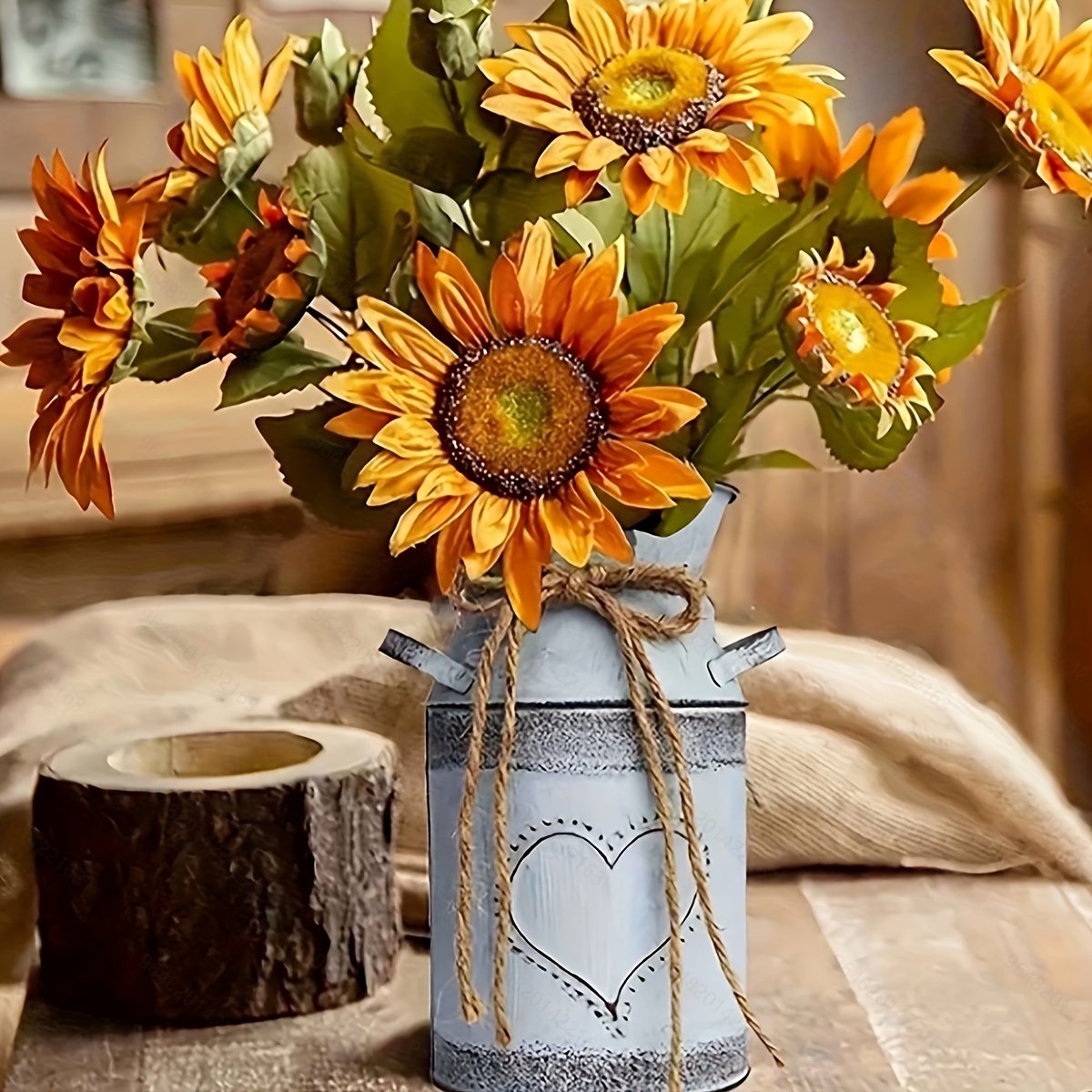 1pc ヴィンテージ素朴なフラワーバケツ 金属製バケツ装飾花瓶ポット 庭 ...