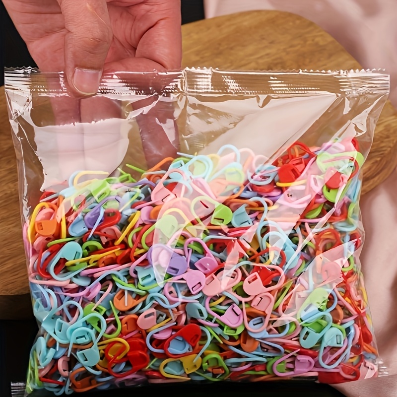 100/136/200pcs/pack Diy Knitted Stitch Marker Tool, Plastic Small Snap Clips, Plastic Stitch Markers