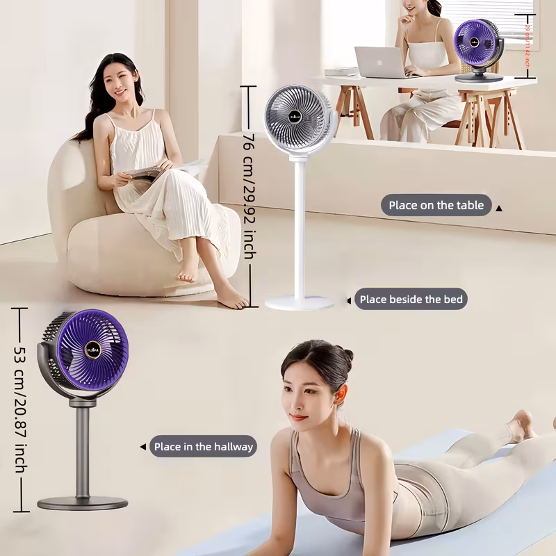 all in one adjustable floor fan 5 speed settings usb charging port 360 degree adjustment three blade fan design high power large capacity battery great companion for home bedroom living room camping fishing and work Product details 4