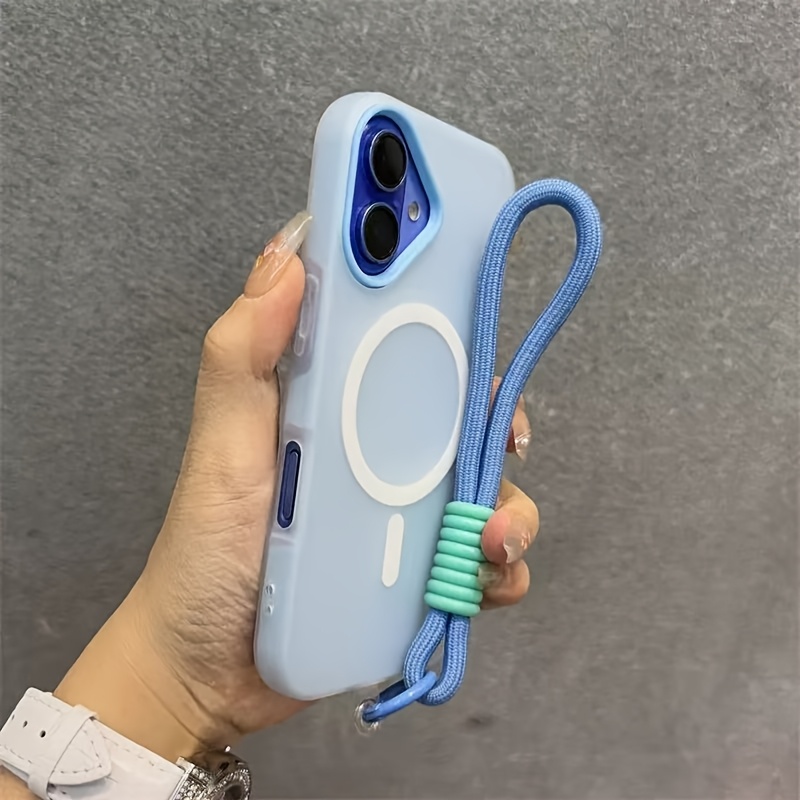 TEMU para teléfono: Carcasa de capa tipo piel de gelatina con atracción magnética, compatible con iPhone 16 15 14 13, con absorción de impactos, con