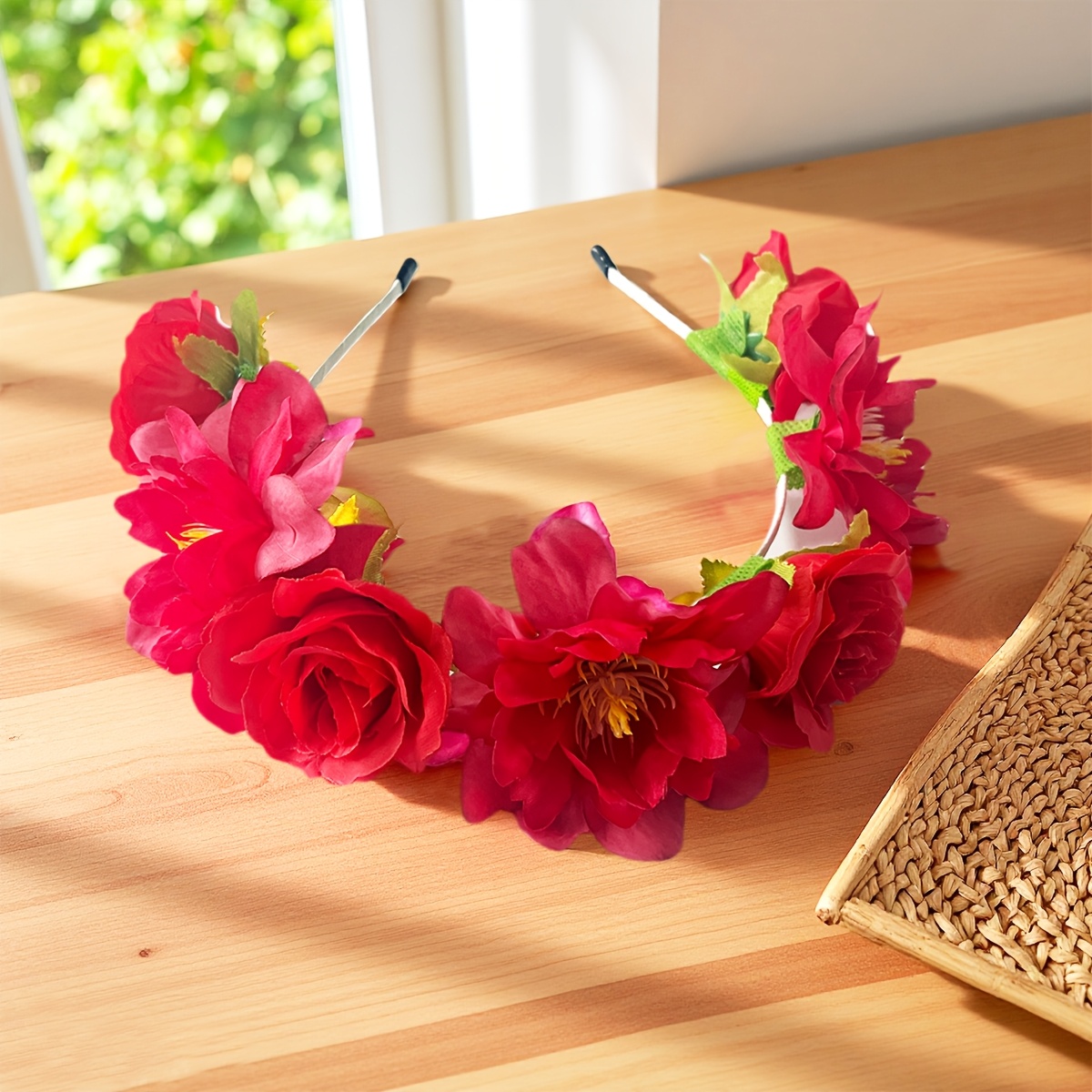 TEMU 1 serre-tête bohème rose, collection, mariage, , mariée, fête au bord de, accessoires pour cheveux, bandeau pour femmes