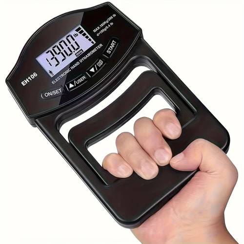 1pc hand grip strength trainer with 2aaa battery powered without battery adjustable dynamometer with lcd display for home gym fitness strength training hand exercise equipment