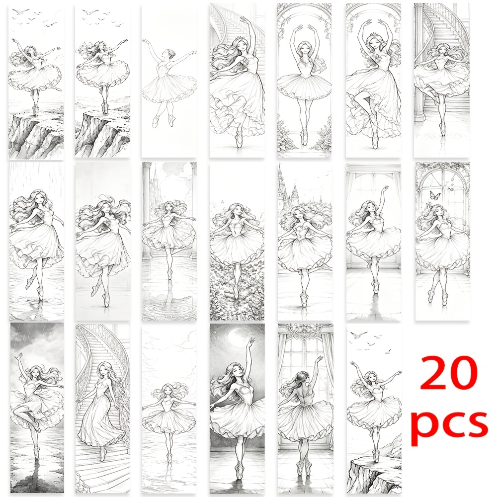 TEMU Lot de 20 séparateurs de pages marque-pages ballerine à code couleur pour amateurs de livres, étudiants, enseignants - Marque-pages sur le thème