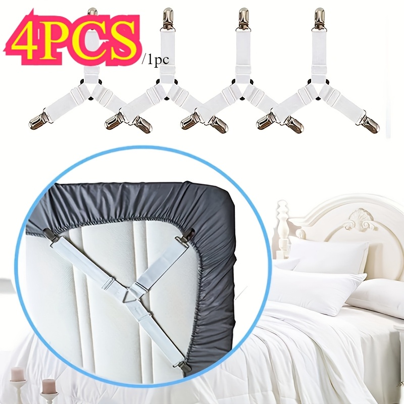 

Adjustable Triangle Bed Sheet Holders, Sheets Fasteners & Gripper Clips For Mattress Cover, Sheet Suspenders With