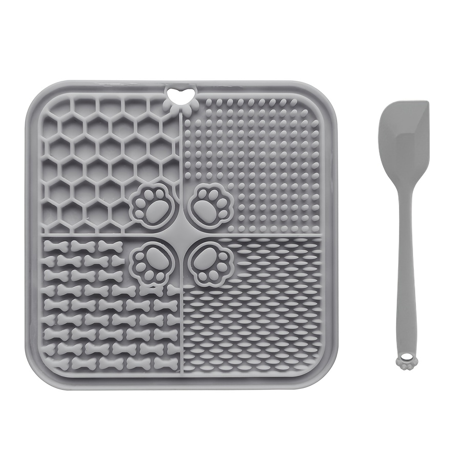 Image of Kozyland Slow Feeder Dog Lick Mat With Suction Cups & Scraper - Anxiety Relief Licking Mat, Interactive Bathing Station Enrichment Toy Suitable For Dogs, Slow Feeder Bowl, Mental Stimulation & Relief