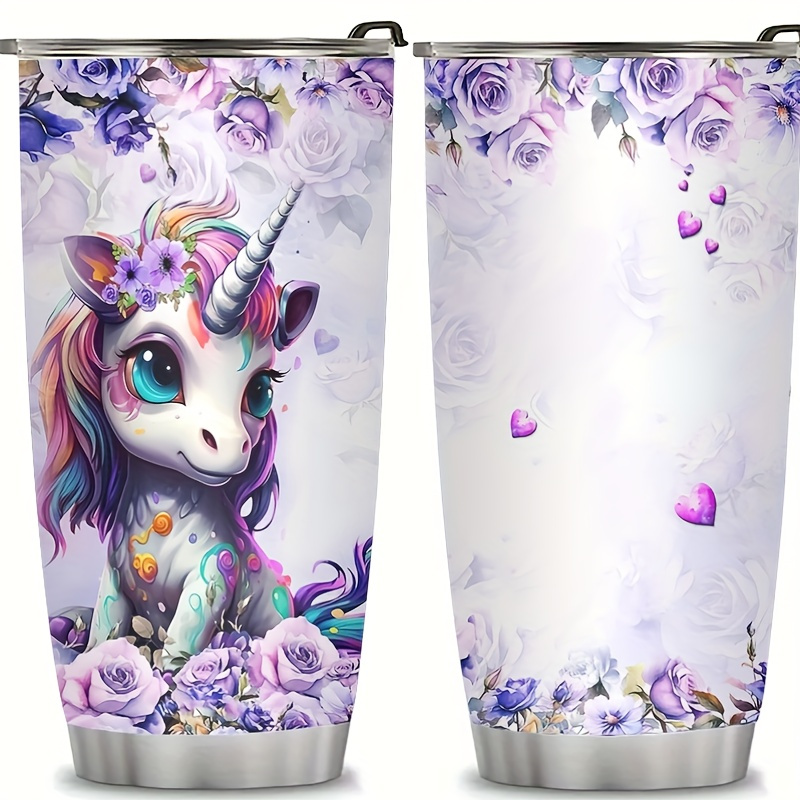 

Unicorn-themed 20oz Stainless Steel Travel Mug - Perfect Gift For Women And Girls, Insulated Coffee With Lid