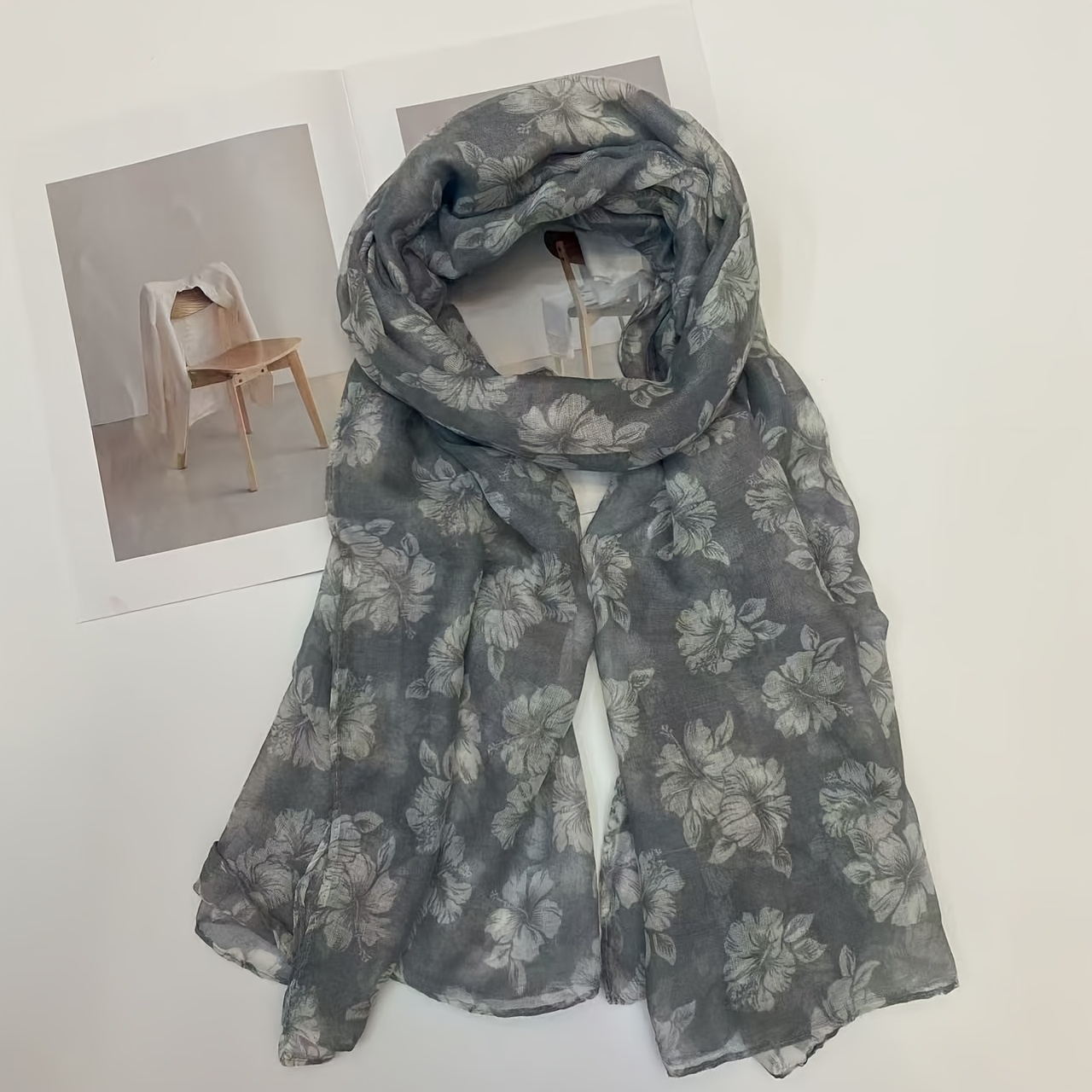 TEMU 1pc Women' Floral Print Scarf