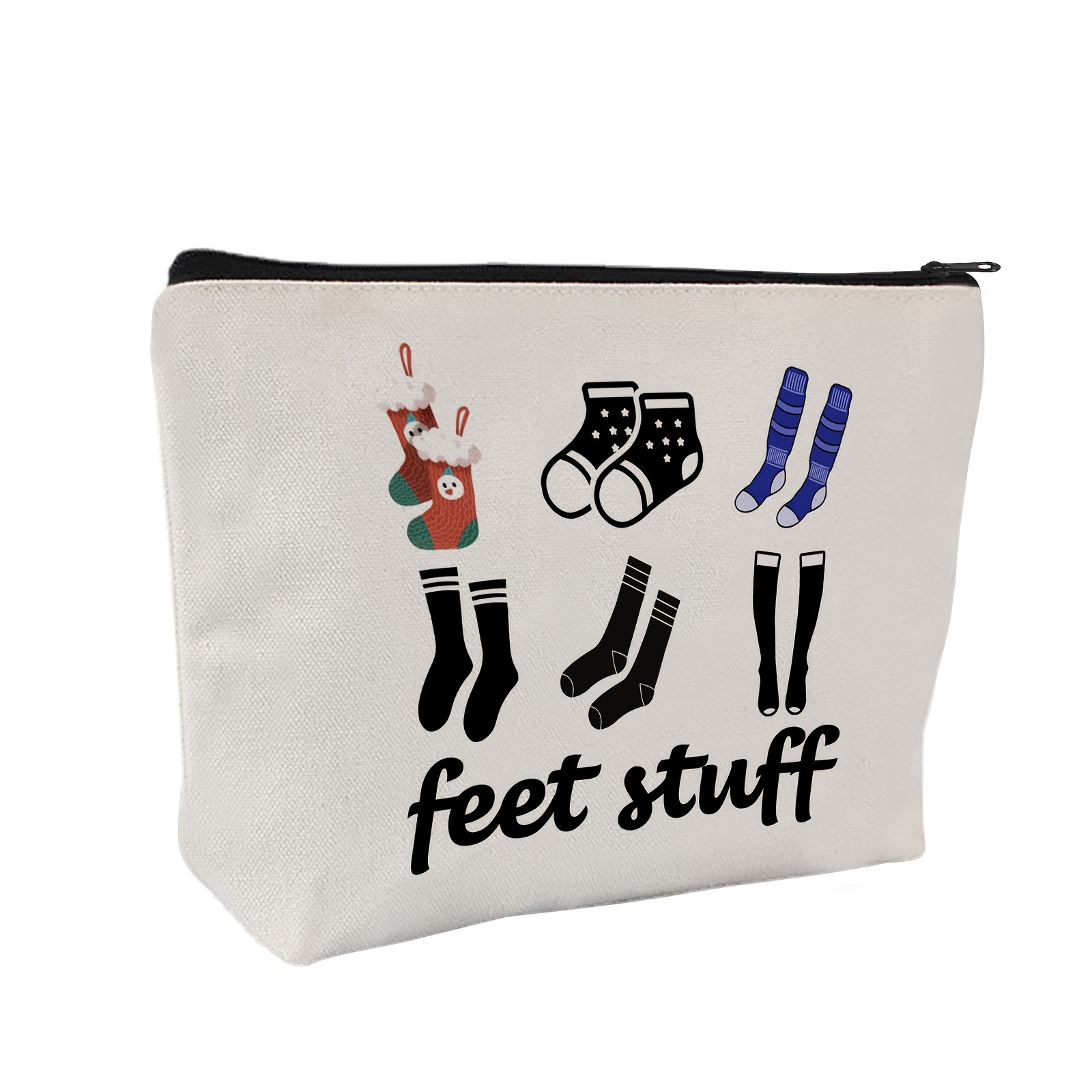 

1pc Unisex Cosmetic Bag, "feet " , -free, Toiletry For And , Adult