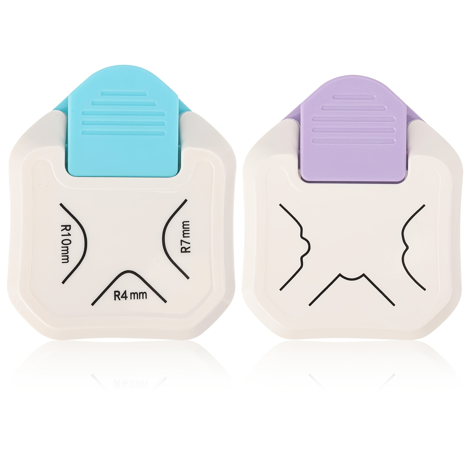 TEMU 2-pack 3-in-1 Corner Punch Set, R4/r7/r10mm Cutter + 3 Decorative Corner Shapes, Easy-press Paper Craft Punch For Scrapbooking, Card Making,