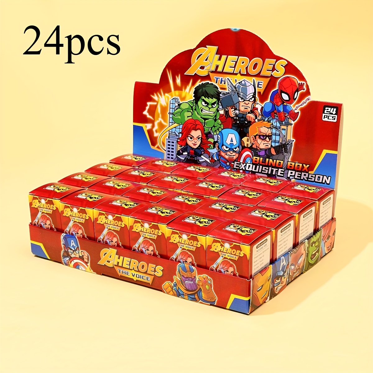 TEMU 24pcs Superhero Themed Figures: Spider-for Man, Captain America, Iron For Man, Black Panther, Deadpool Action Figures