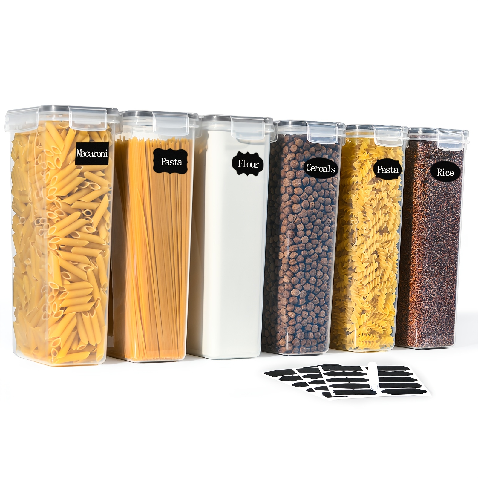 TEMU 2.8l 6pcs Lidded Airtight Food Storage Containers For Kitchen Organization And Storage, Plastic Canister Set, Kitchen Additions, Suitable For