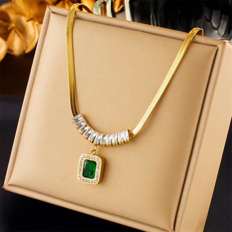 

& Emerald Zirconia Pendant - Stainless Steel, For Parties & , All-