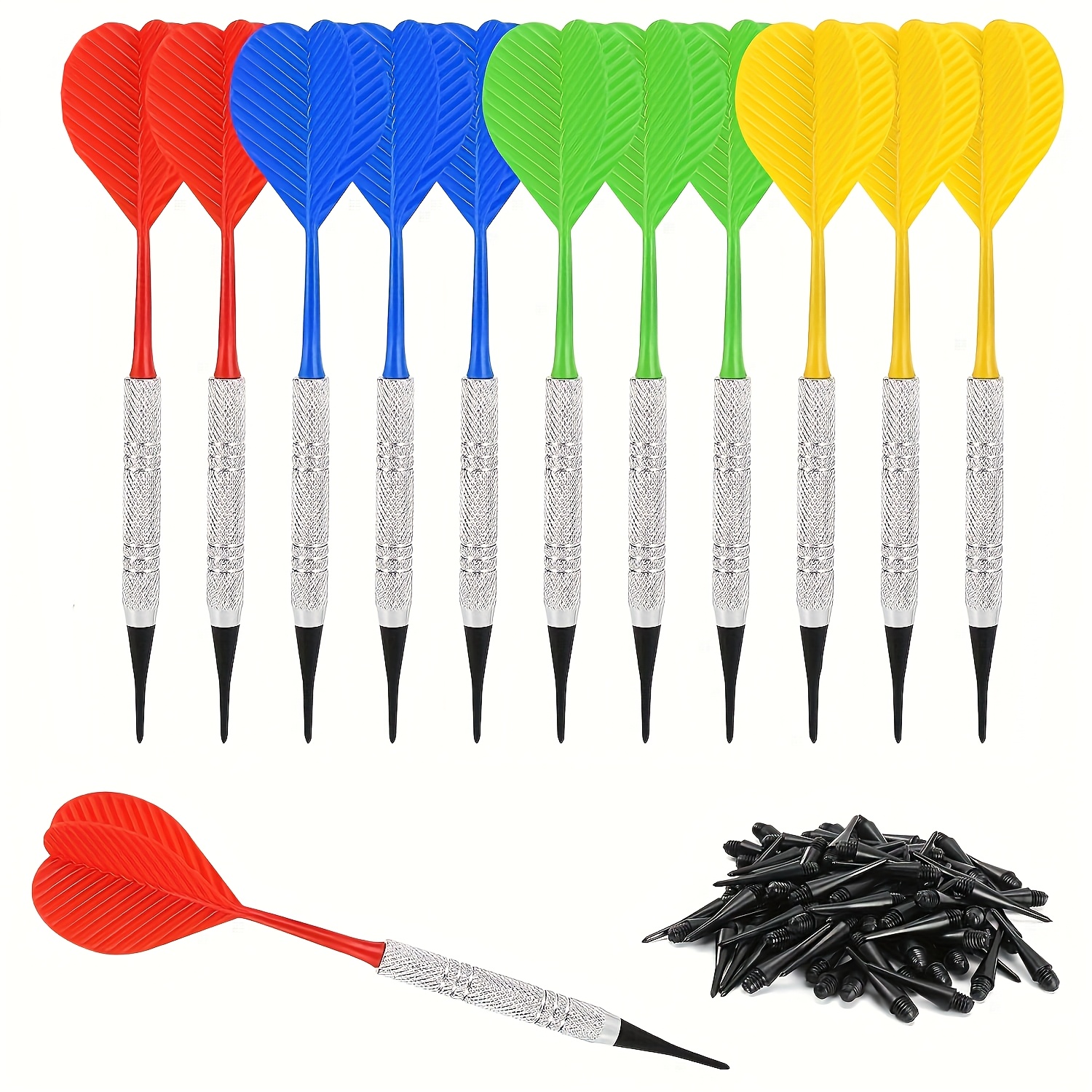 12pcs Darts, Bar Dart, Plastic Tip Darts Set, Black 2ba Replacement Tips, Darts For Electronic/plastic Dartboard
