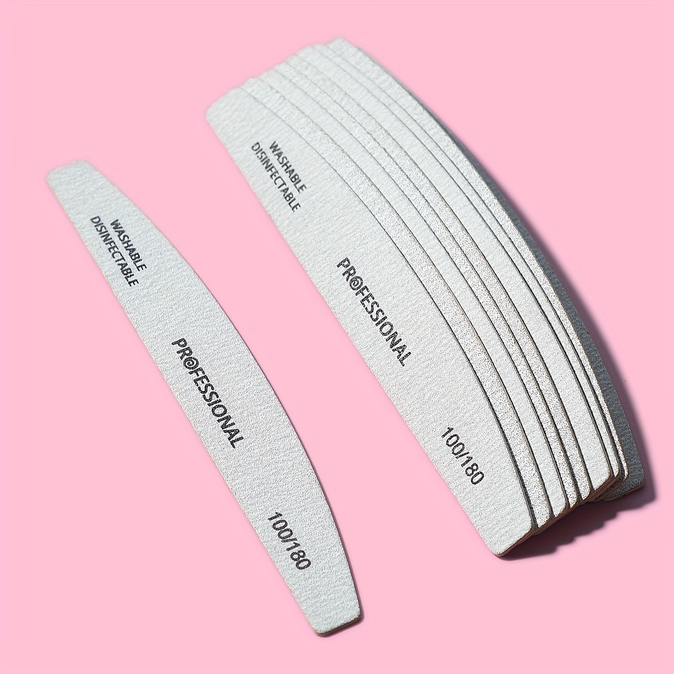 13pcs Half Moon Double Sided Nail Files, Washable & Reusable