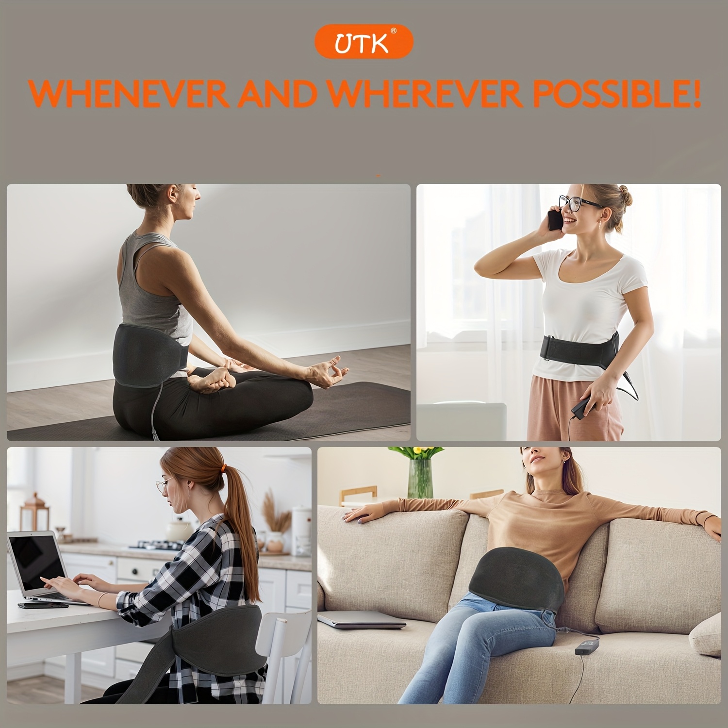 utk heating pad with massager for back portable lower back massager heating pad wearable heating pads for cramps with heat auto off birthday gifts for mom dad 58 Product details 6