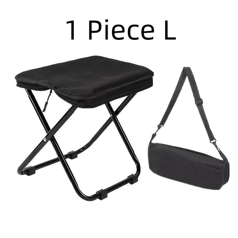 TEMU 1/2/4pcs Portable Foldable Storage Stool, Shoe Changing Bench With Mesh Storage Bag & Straps, Heavy Duty Aluminum Alloy Frame, Space Saving