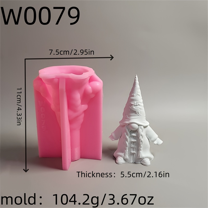 Image of Silicone Mold For A Little Figure Wearing A Hat, 3d Decorative Silicone Mold For Candles, Plaster Ornaments, Silicone Molds For Home Decor, Epoxy Resin Mold W0079