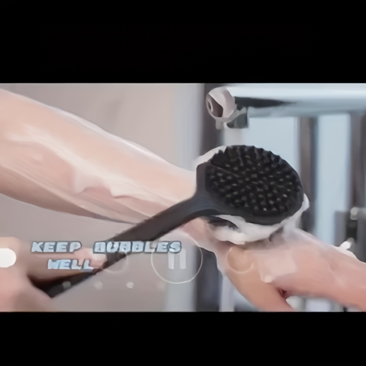 of soft silicone bath brush with a long handle back shower and body cleaning brush non   for   to   reach areas   adults and seniors bathroom shower accessories   Product details 3