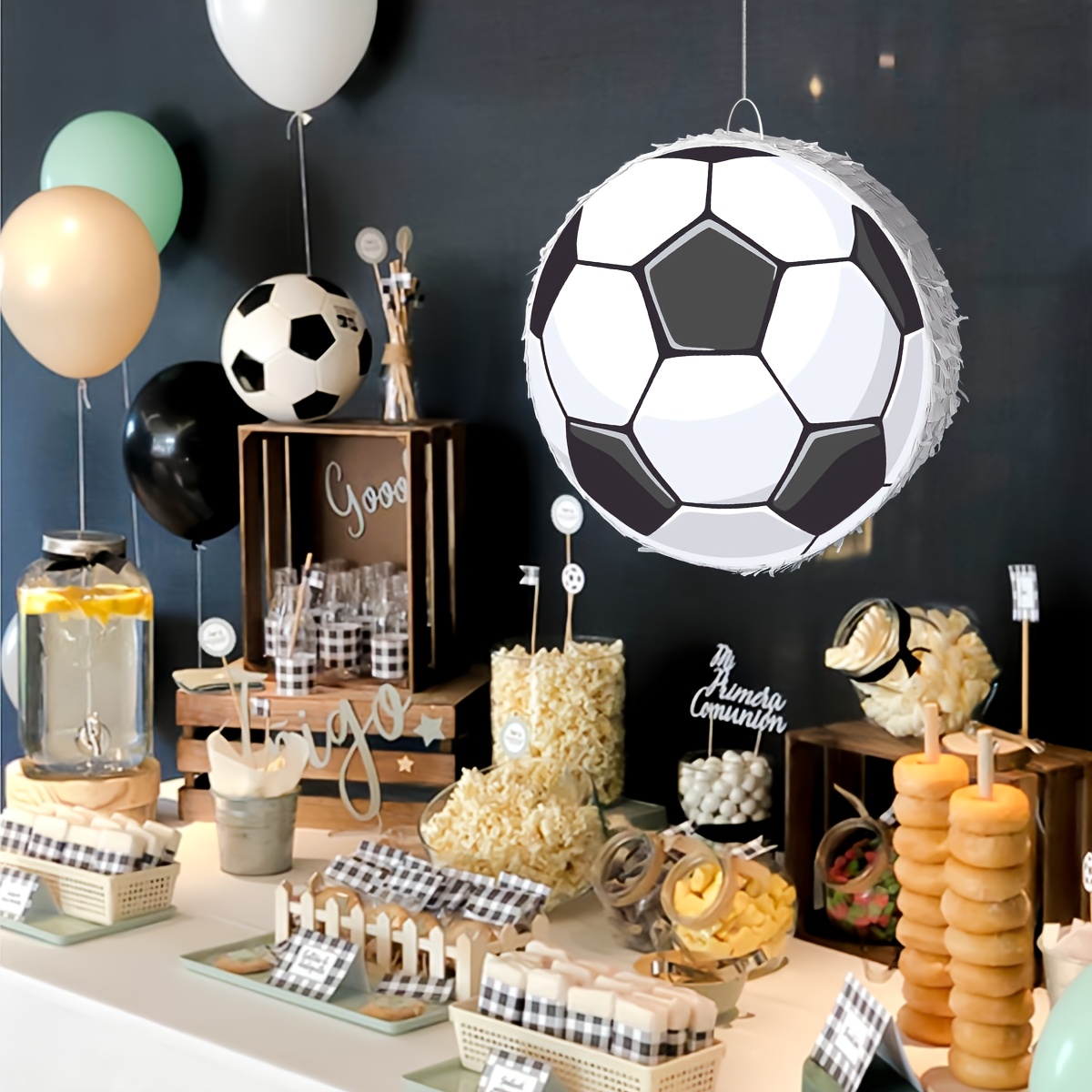 3x Fußball-Spandex-Bogen-Abdeckung – Motiv-Deko Für Geburtstag, Hochzeit & Mottopartys