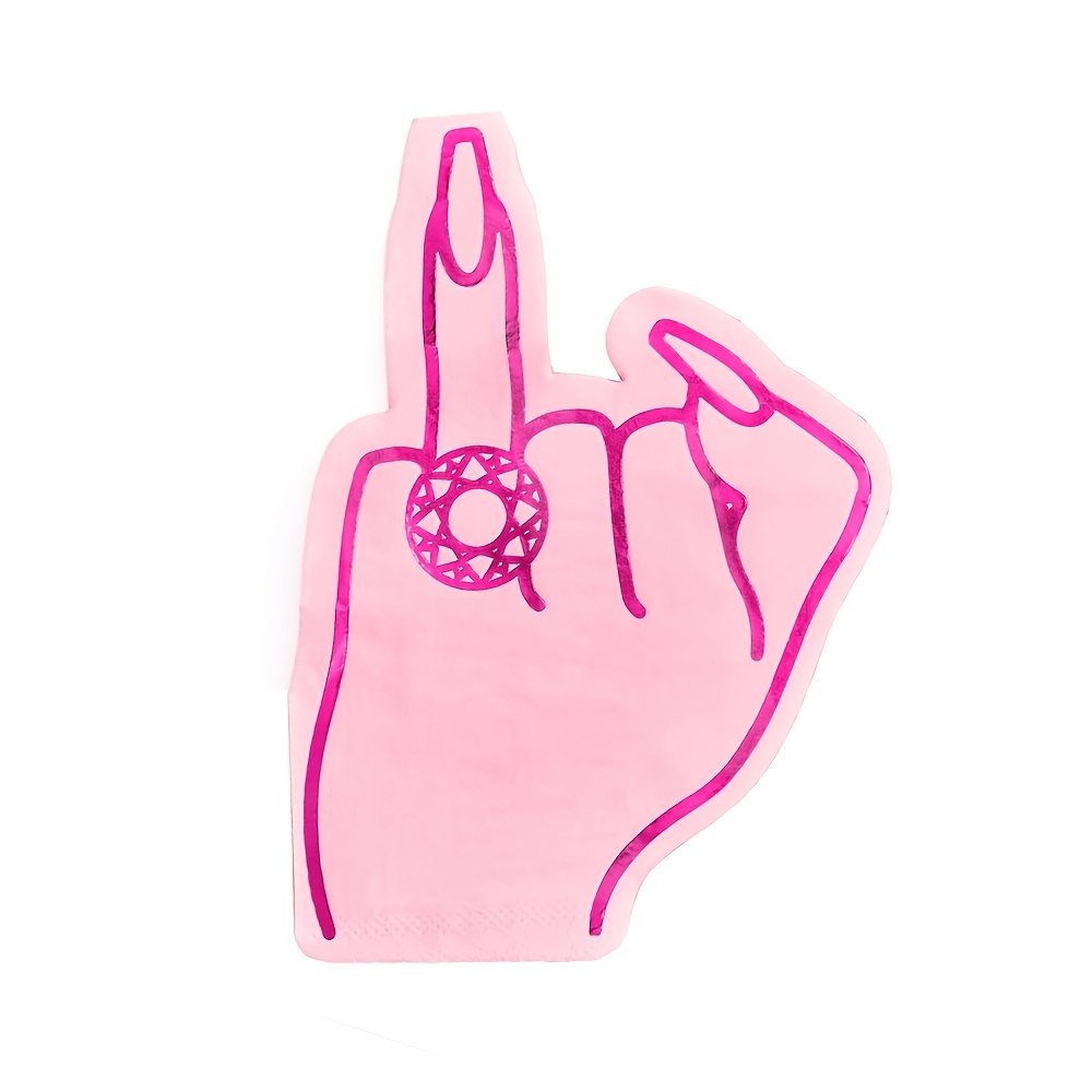 Image of 16pcs Bachelorette Party Ring Finger Napkins, Rose Golden + Pink Cocktail Napkins, Bach Decor, Bridal Shower Gift, Engagement Party For Halloween、christmas