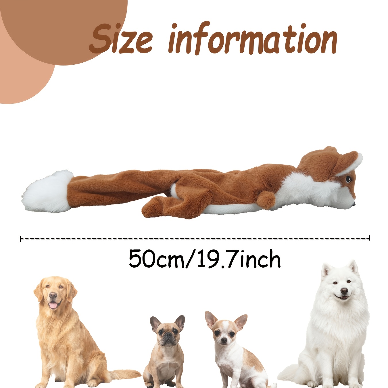 Interactive Plush Chew Toy for Dogs, Squeaky Fox Plush