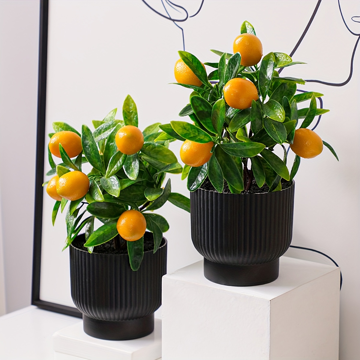 

1pc Artificial Lemon In Pot, Greenery, Plastic Fake Flowers, With , For Home Decor, Tabletop, Room Types, Ideal For Thanksgiving, Valentine's, 's, Day, Ramadan Decorations,