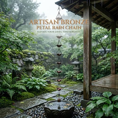rain chain for gutters decorative flower cup downspout substitute elegant rain catcher chimes for garden and yard decor