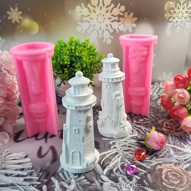 

Diy Lighthouse Silicone Mold For Aromatherapy Candle Holders & Epoxy Resin Crafts - Versatile Home Decor Gift Candle Molds Candle Molds Silicone