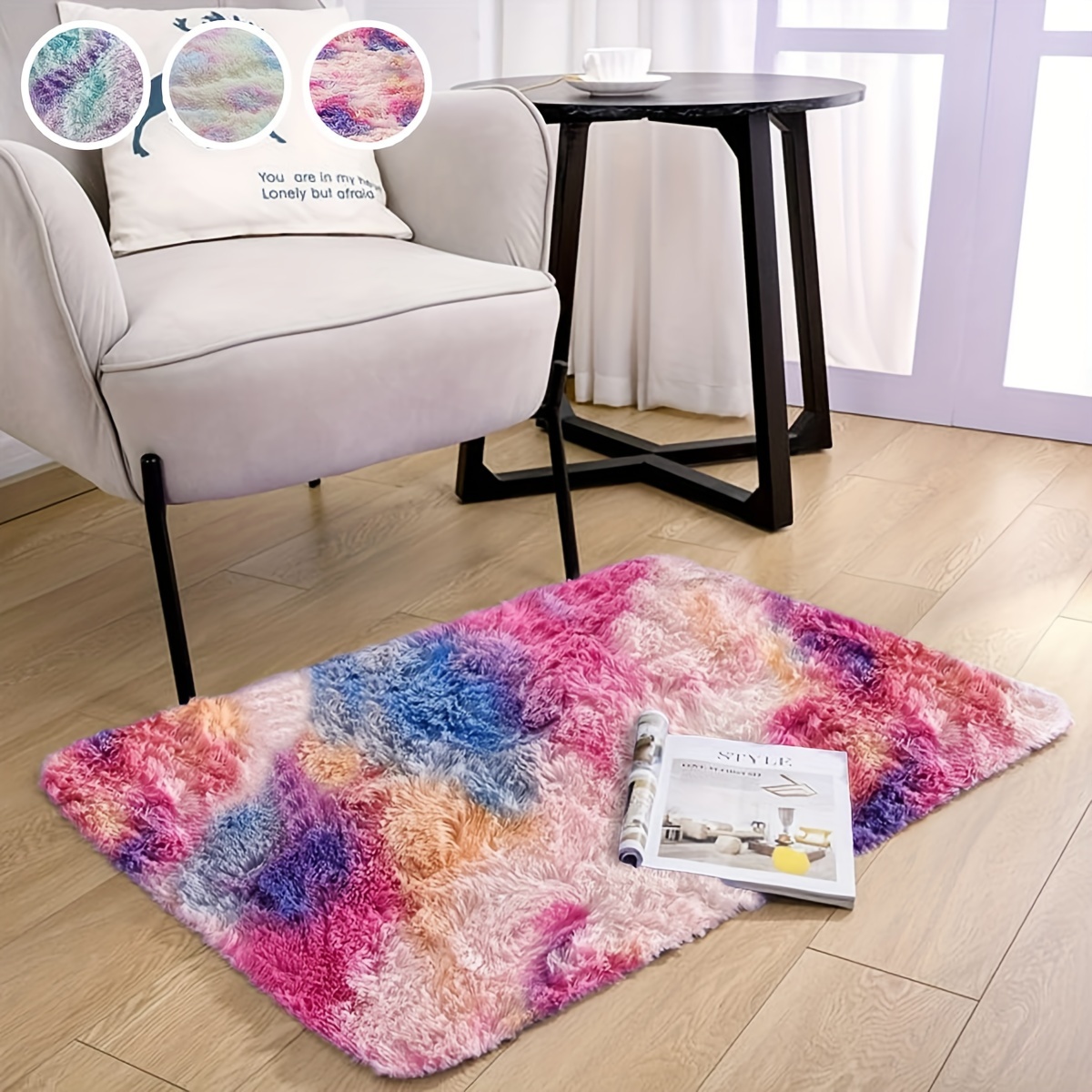 Morbido tappeto arcobaleno Skinfriendly per soggiorno comodino per