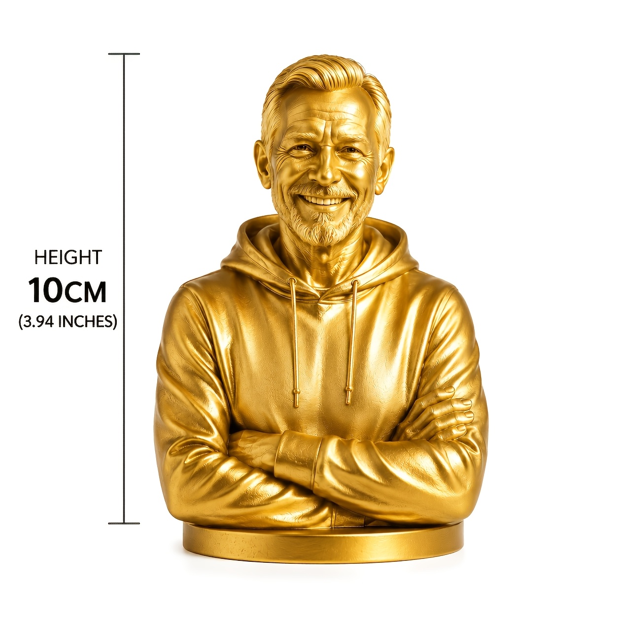 TEMU Personalized 1:1 Scale Custom Half-body Statue Suitable For Home/office Desk Decor, 3d Printed Plastic Figurine With /body, Birthday/anniversary