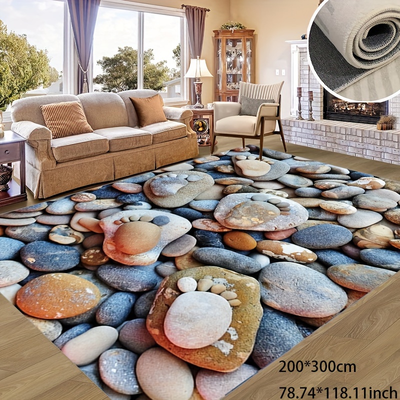 

Living Room Bedroom Faux Cashmere Area Rug Modern Three-dimensional Pebble Footprint Carpet, Non-slip Soft Washable Office Carpet Home, Outdoor Carpet, Etc.; Indoor And Outdoor Can Be Used
