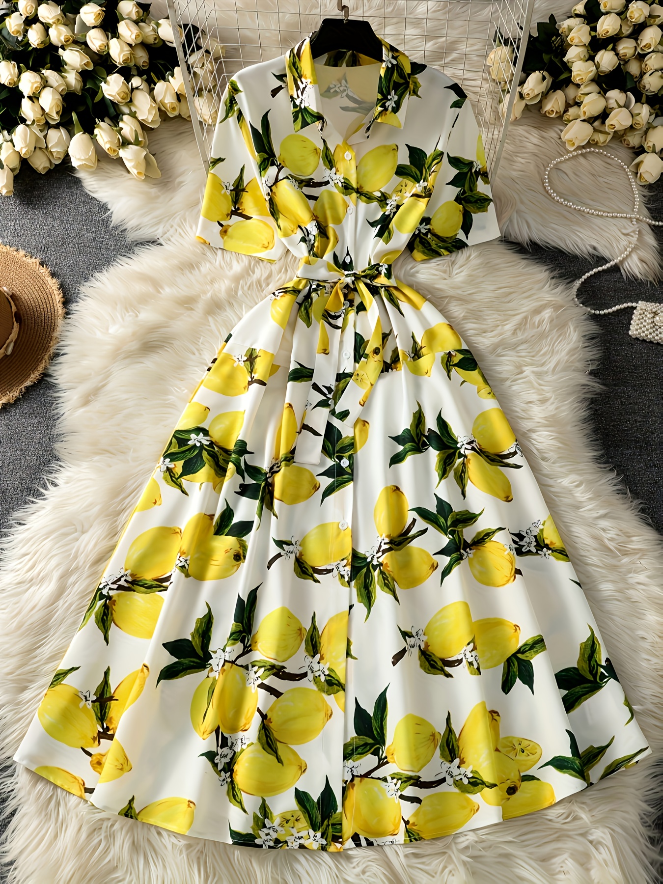women's off-shoulder sunflower print midi dress - casual with floral  pattern, shirred detail, and flowy hem, polyester 95.0% spandex 5.0%,  spring/ , vacation dress | flowy hem dress | polyester blend, summer