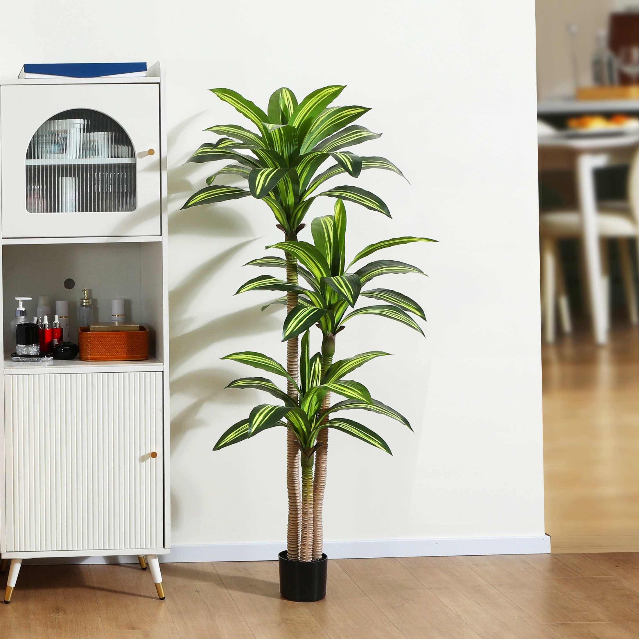 Artificial Tree 4ft 5ft Tall Plants In Pot Silk Tropical Indoor Outdoor Floor Plant For Home Office Decor Living Room Porch Housewarming Gift