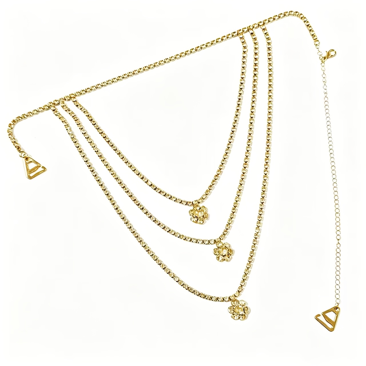 Elegant Multi-Layer Floral Shoulder Chain, Bridal Accessory
