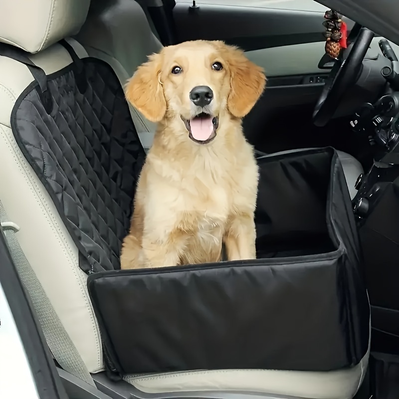 TEMU Deluxe Pet Car Seat With 4-zipper Design - Comfortable Foam Padding For Dogs & Cats, Ideal For Front Passenger Side