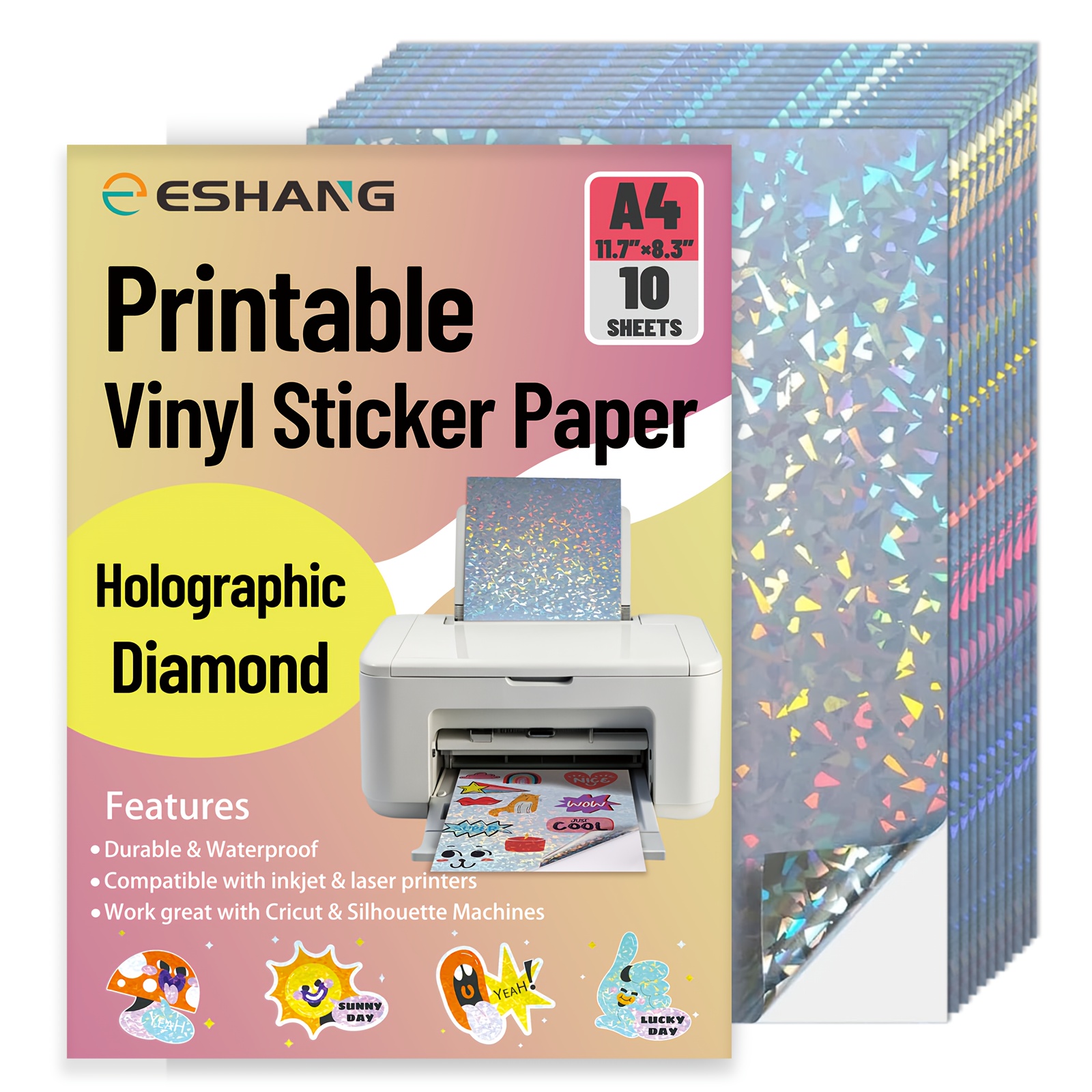 Printable Vinyl Sticker Paper Holographic Rainbow Vinyl Sticker Paper