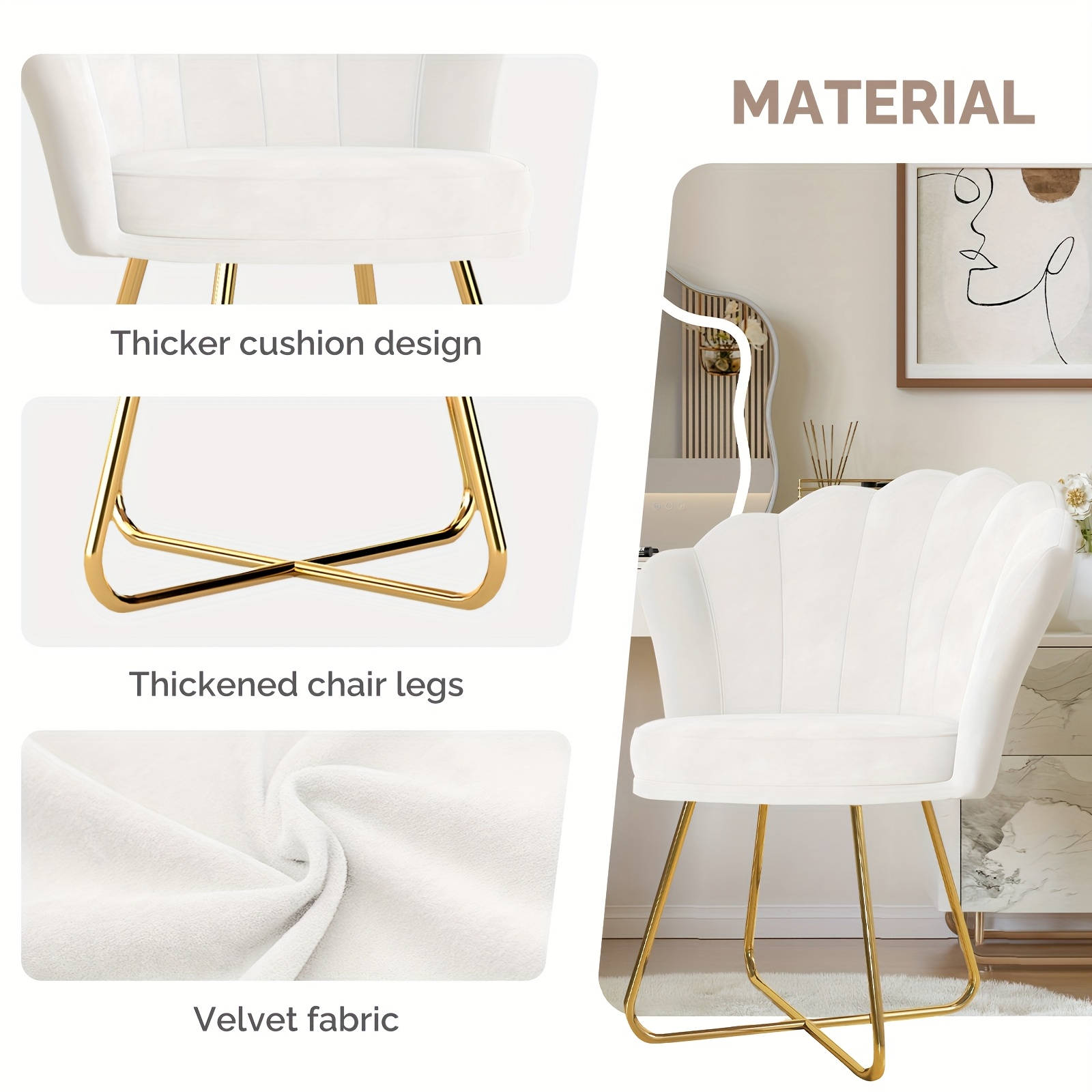 Upholstered Dining Room Chair with Backrest and Armrests