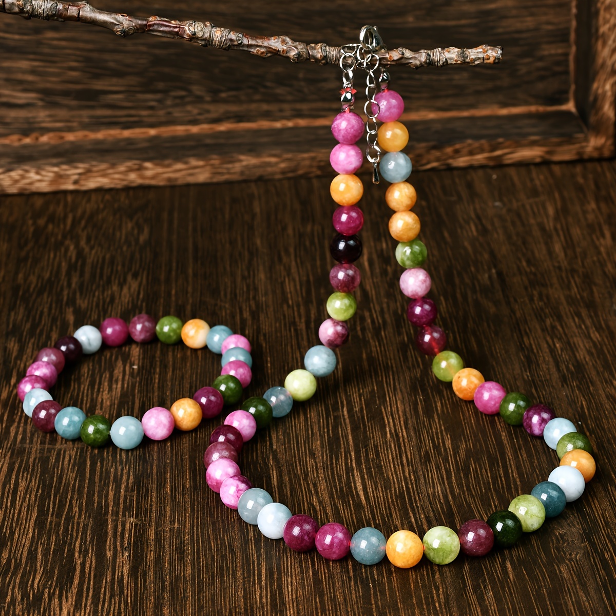 Boho Stone Beaded Choker Necklace Set