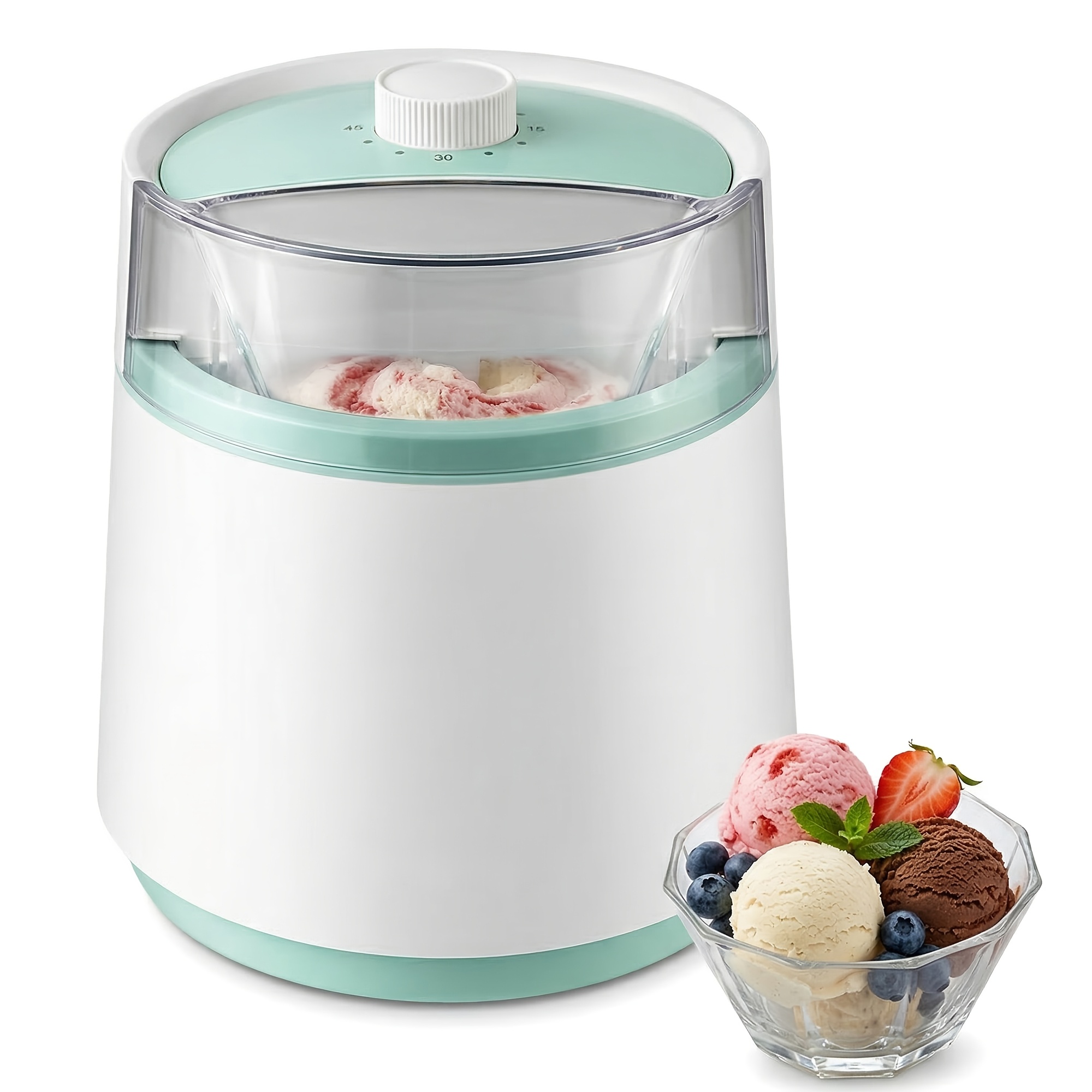 TEMU 2l Stainless Steel Large-capacity Maker/ 0.8l Ice Cream Maker, For Making Healthy And Ice Cream, Smoothies, And Yogurt. Easy To Clean. A