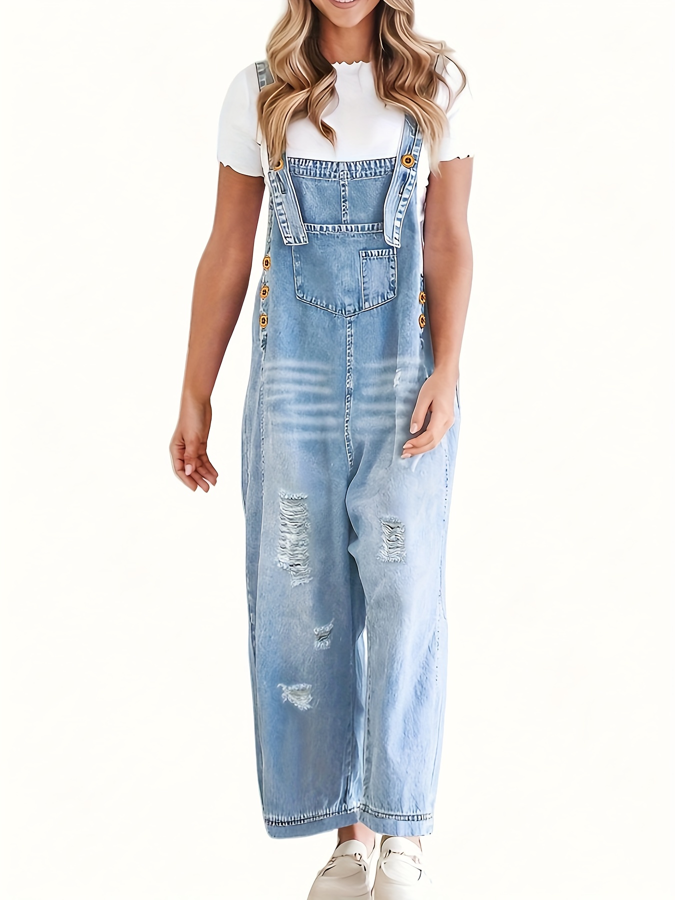 item picture 25aw adjustable   loose fit denim overalls