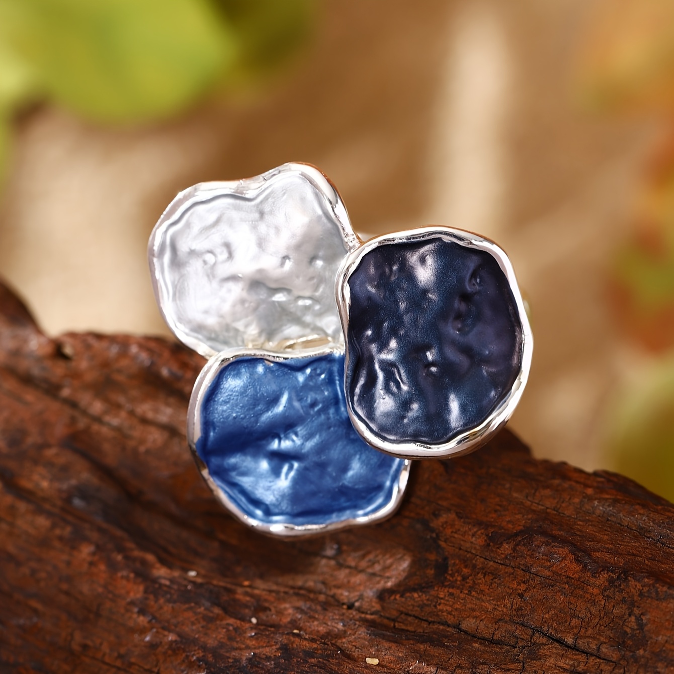 E-shop 1 Stück Modischer Bohemian Eleganter Blumenring – Verstellbarer Elastikring aus Zinklegierung mit Dünnbeschichtung, Trendiger Schmuck für