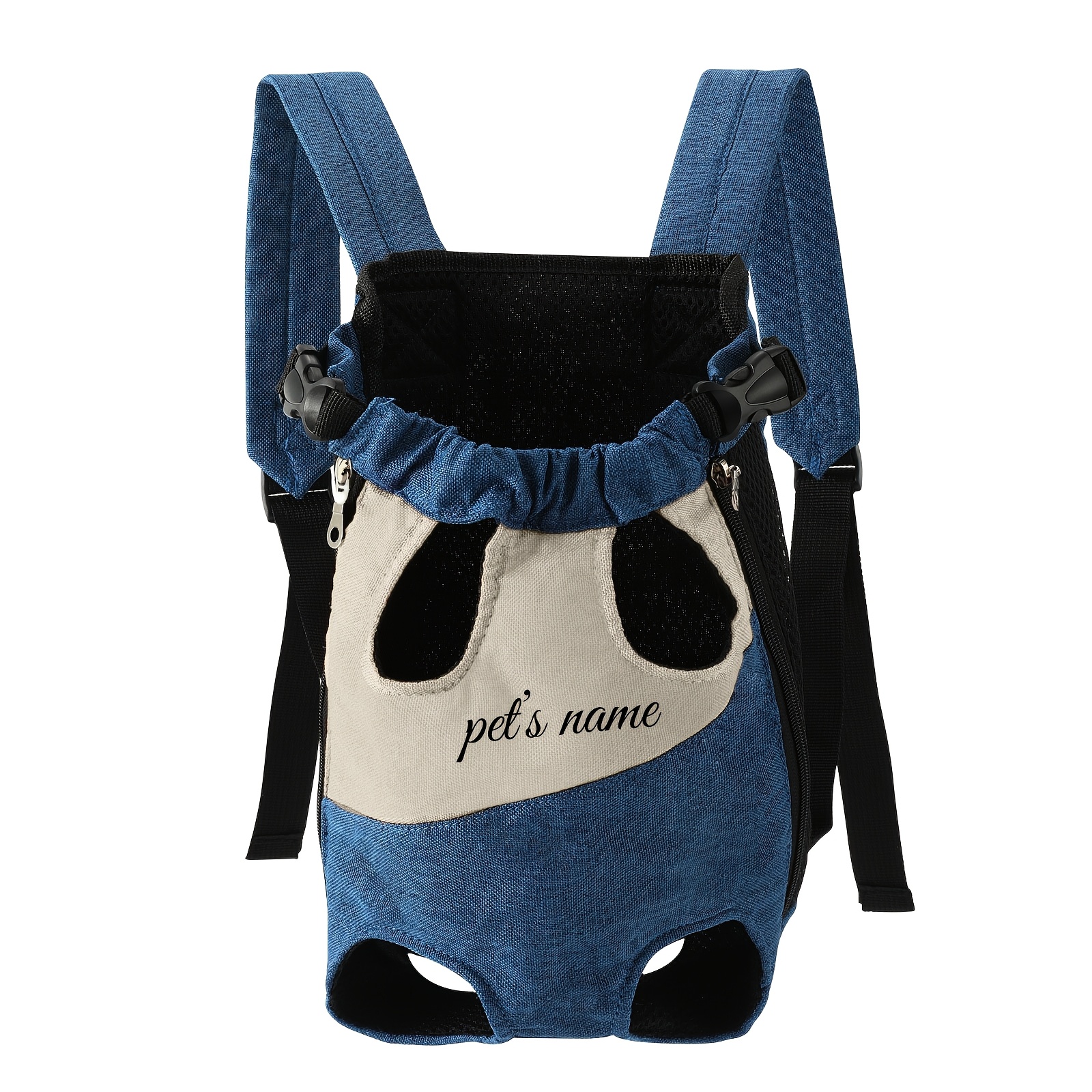 TEMU Customizable Text Information Pet Backpack, Transport Tool, Pet Portable Bag, Chest Pet Bag For