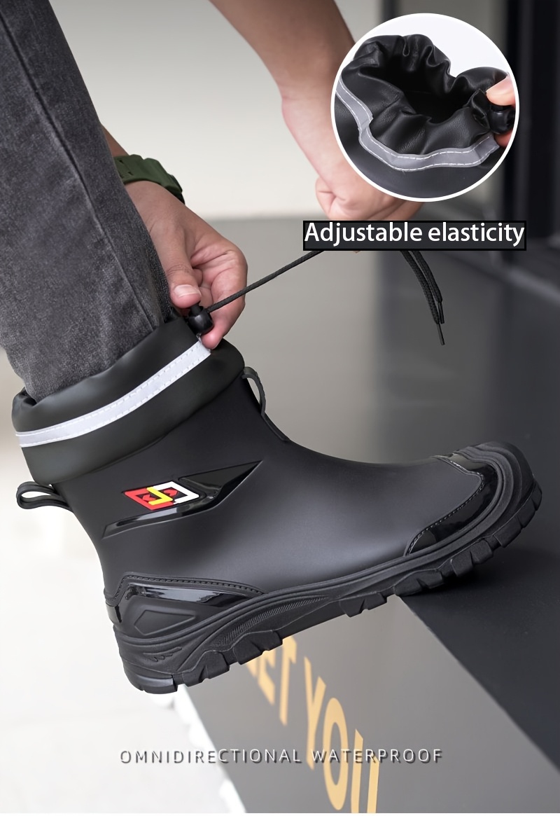 fashionable commuting rain boots with adjustable drawstring and non slip features Product details 0