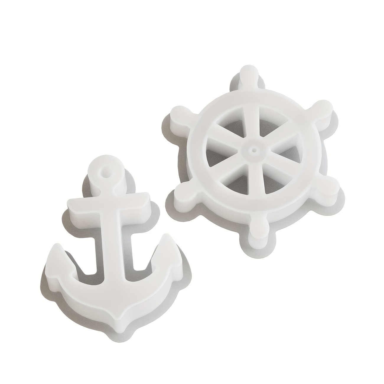 TEMU Anchor & Rudder Nautical Mold Set - Flexible & Reusable Silicone Molds Suitable For Scented Candles, Gypsum Diffuser Stones, Resin Crafts, Wax,