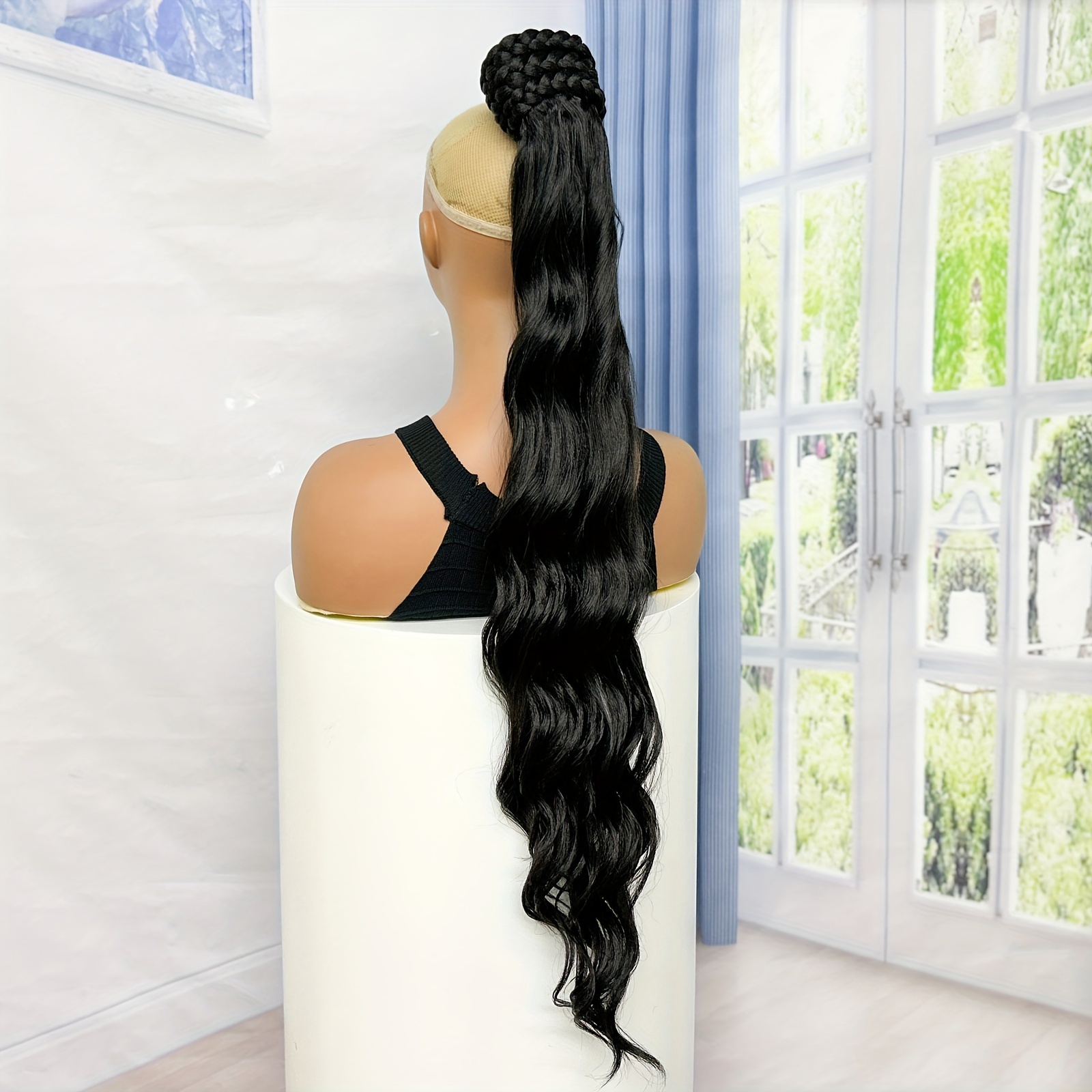 elegant body wave ponytail extension versatile synthetic hairpiece for   details 1