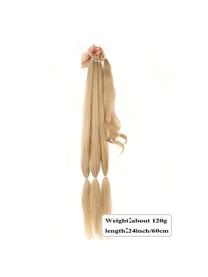 extra long golden blonde ponytail extension braided straight synthetic hairpiece with wrap around band soft and natural looking for womens daily wear ponytail accessory elegant style   details 3