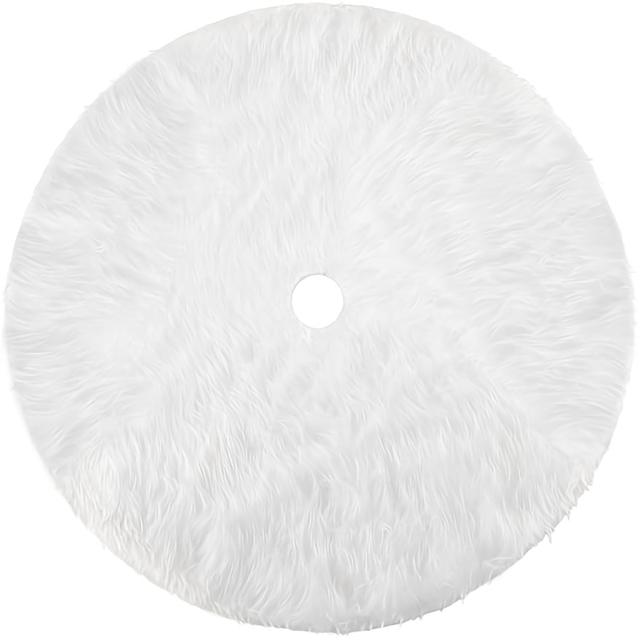 

Faux Fur Christmas Tree Skirt, 90cm, Plush Polyester Decor With Soft Textured , Elegant Seasonal Decorations And Gift - Closure Type