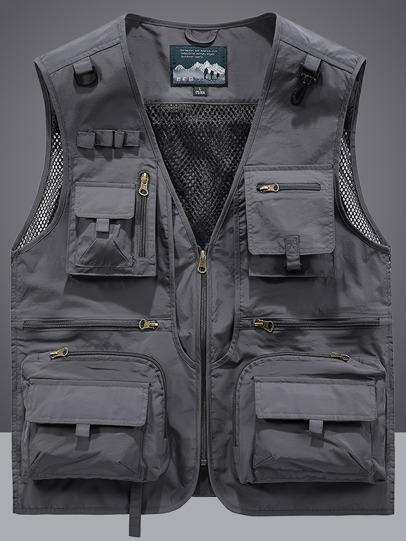 Breathable Nylon Men's Outdoor Cargo Vest Jacket Men's Zip - Temu
